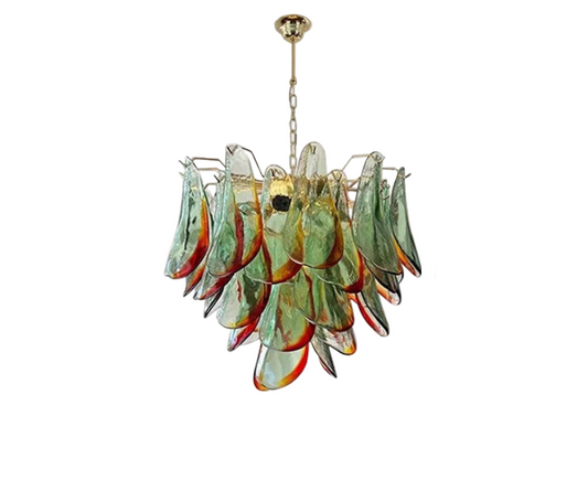 Aurora Leaf Art Glass Chandelier