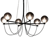 ONYRA Black Branch Glass Globe Chandelier