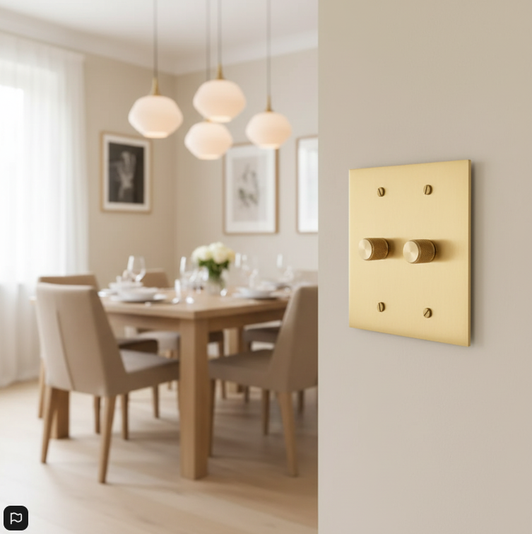The Brass Dimmer Switch (1–4 Gang)