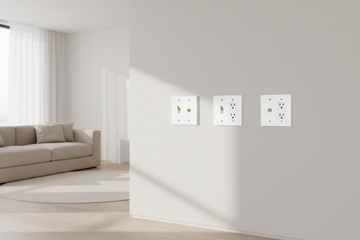  Solid Brass Light Switch 2-Gang