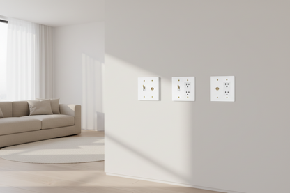  Solid Brass Light Switch 2-Gang