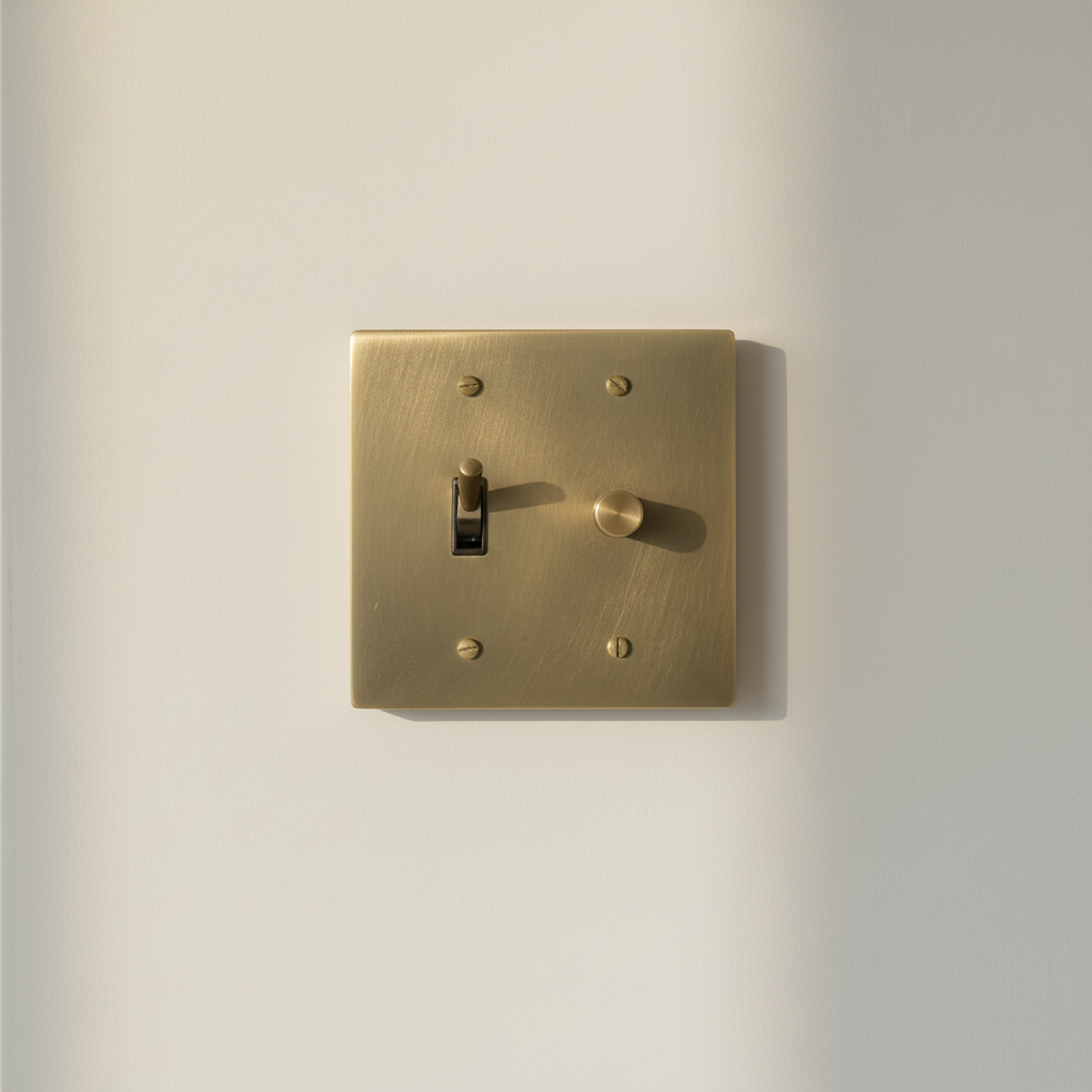  Solid Brass Light Switch 2-Gang