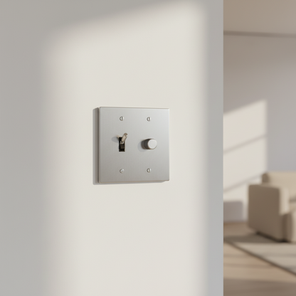  Solid Brass Light Switch 2-Gang