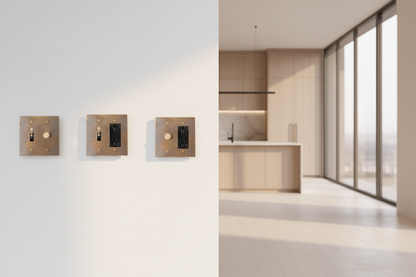  Solid Brass Light Switch 2-Gang