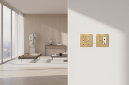  Solid Brass Light Switch 2-Gang