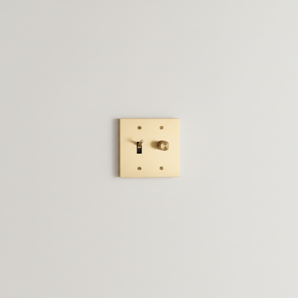  Solid Brass Light Switch 2-Gang