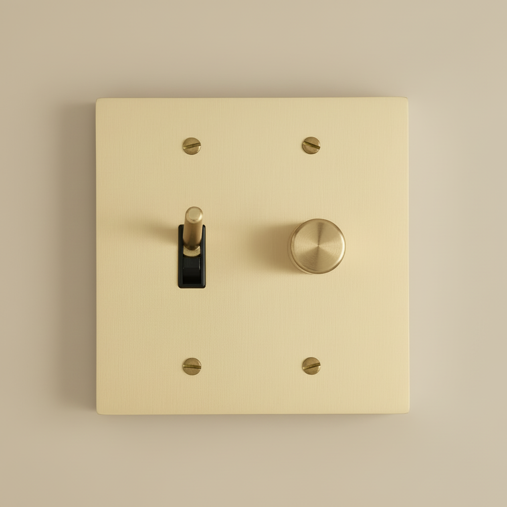  Solid Brass Light Switch 2-Gang