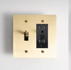  Solid Brass Light Switch 2-Gang