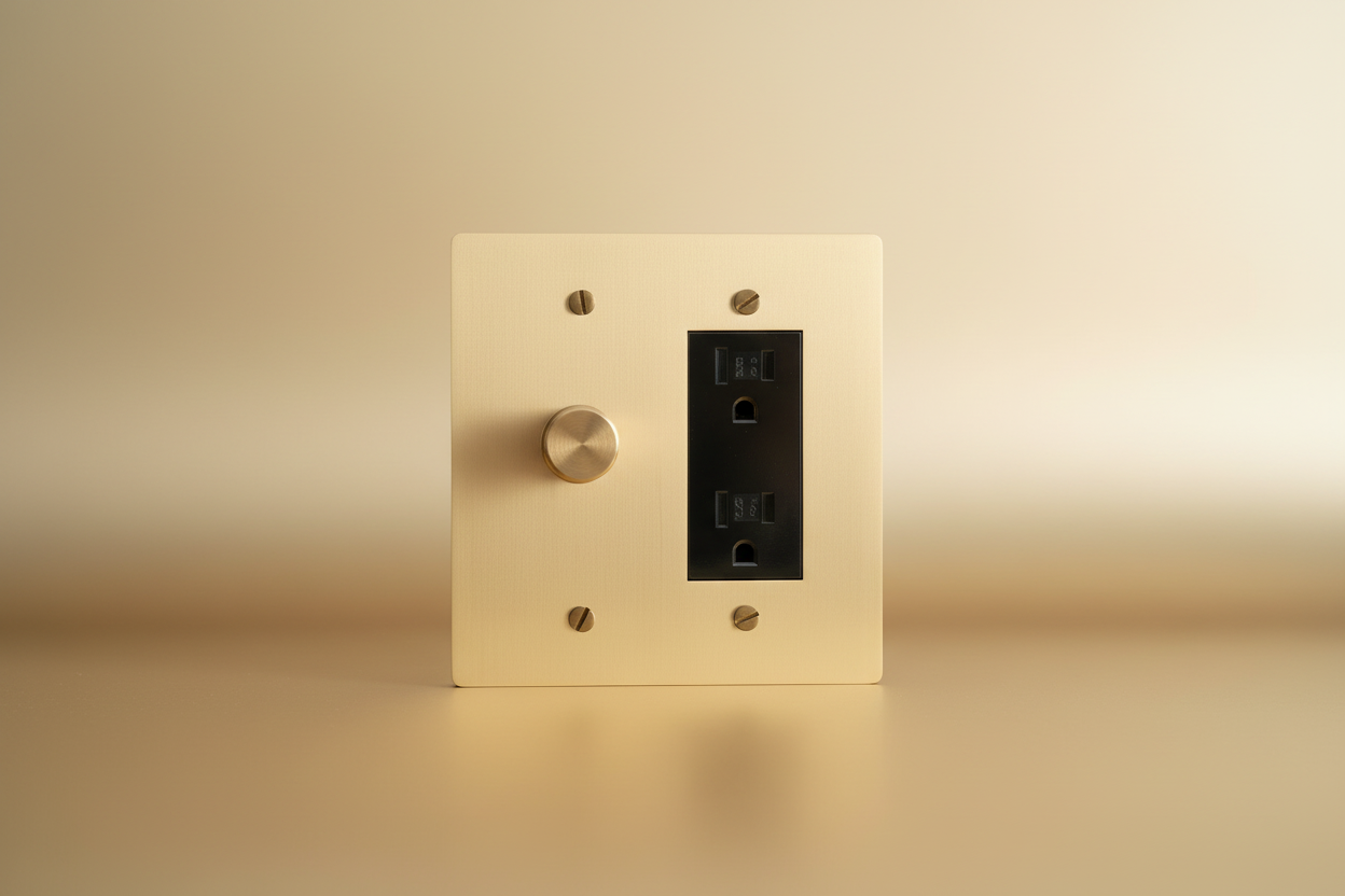  Solid Brass Light Switch 2-Gang