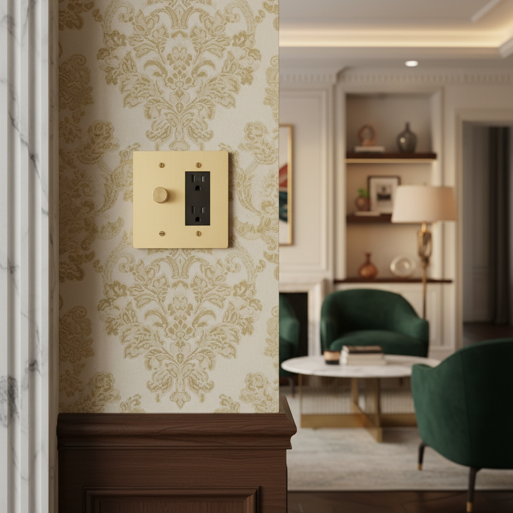  Solid Brass Light Switch 2-Gang