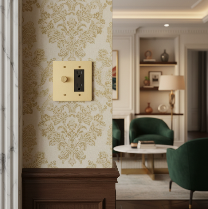  Solid Brass Light Switch 2-Gang