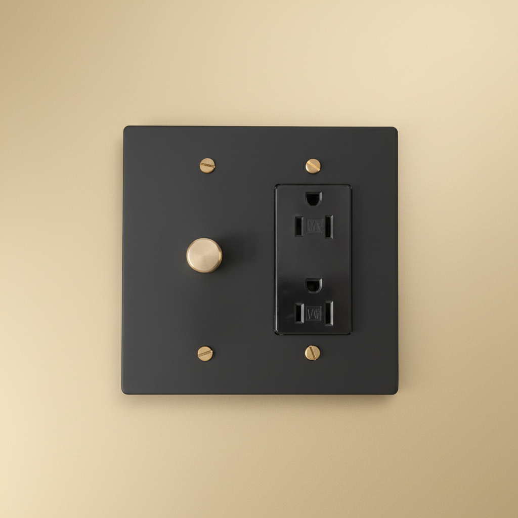  Solid Brass Light Switch 2-Gang
