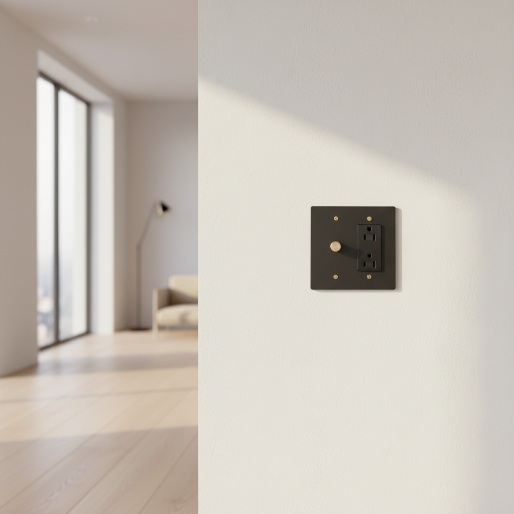  Solid Brass Light Switch 2-Gang