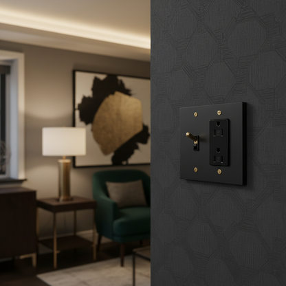  Solid Brass Light Switch 2-Gang