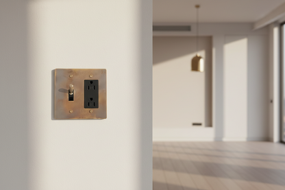  Solid Brass Light Switch 2-Gang