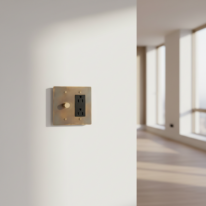  Solid Brass Light Switch 2-Gang