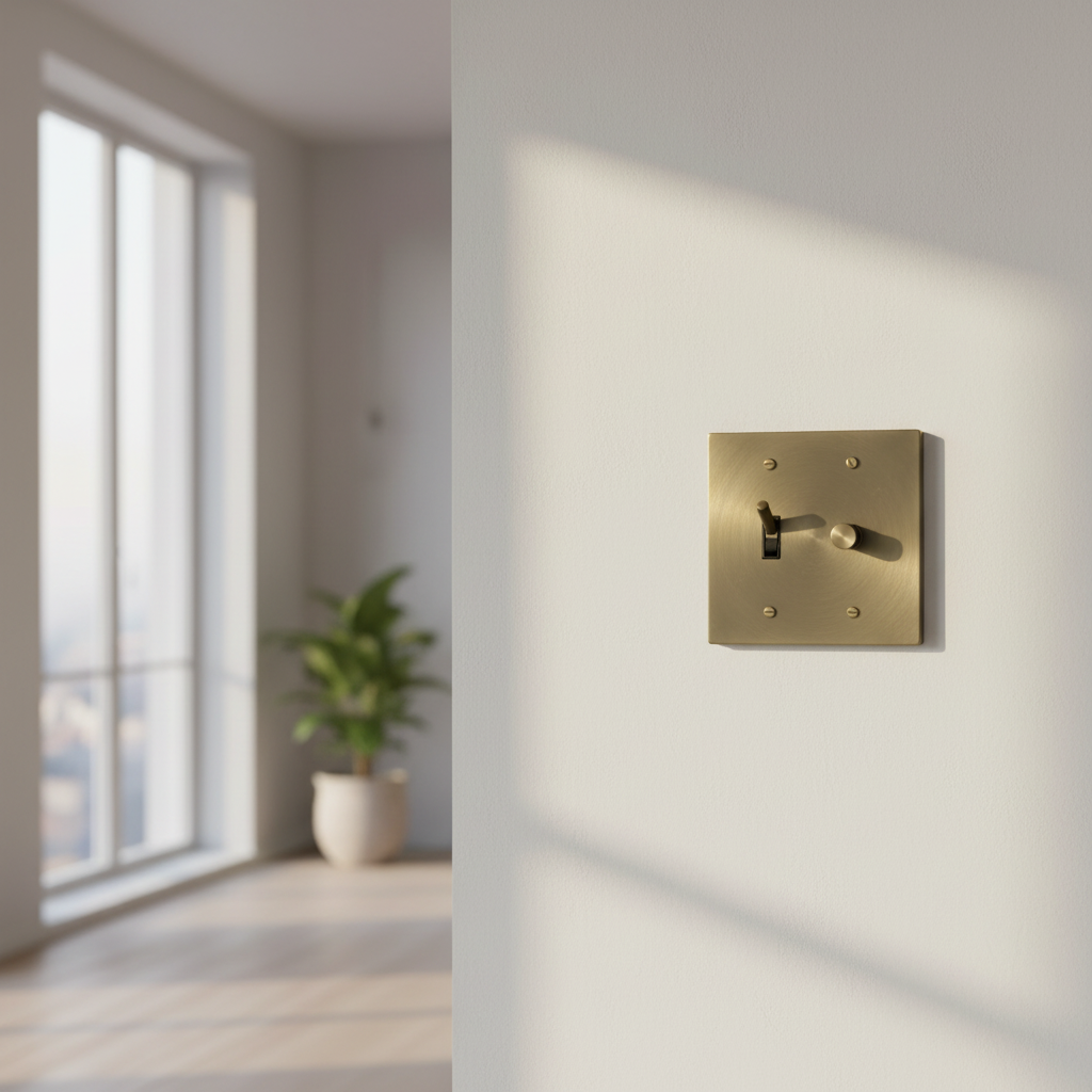  Solid Brass Light Switch 2-Gang