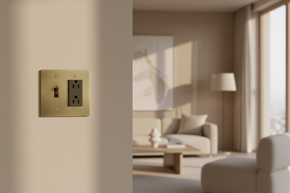  Solid Brass Light Switch 2-Gang