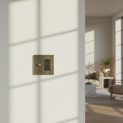  Solid Brass Light Switch 2-Gang