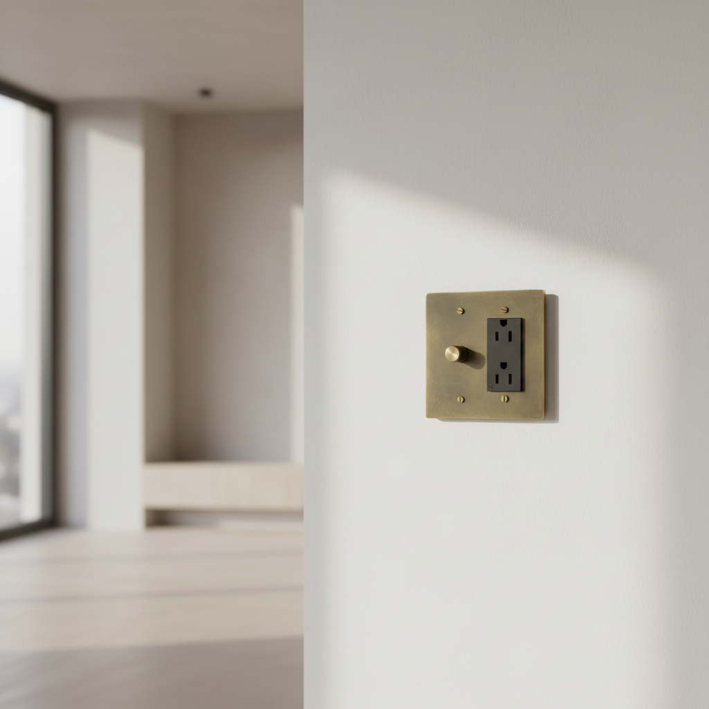  Solid Brass Light Switch 2-Gang