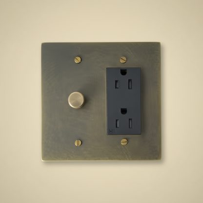  Solid Brass Light Switch 2-Gang