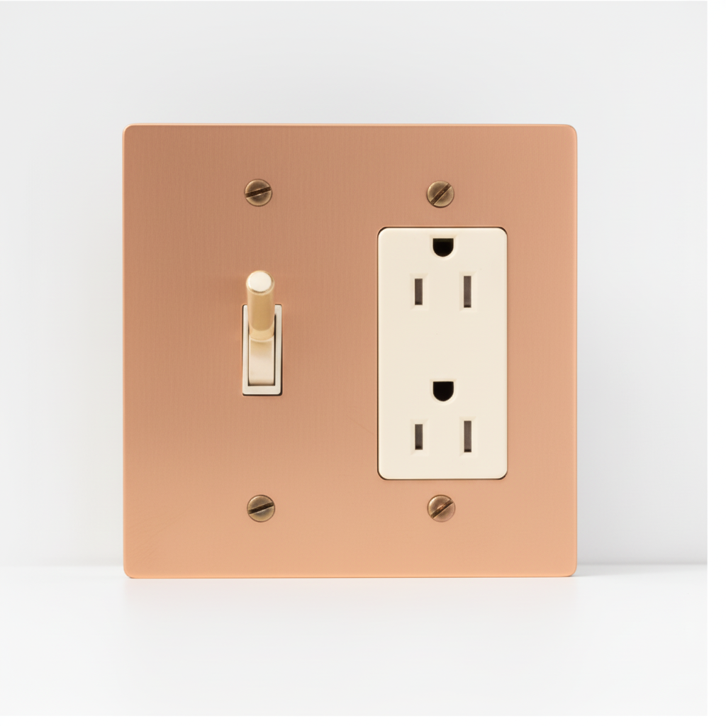  Solid Brass Light Switch 2-Gang