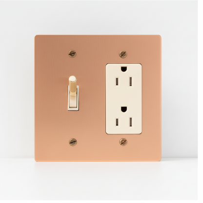  Solid Brass Light Switch 2-Gang