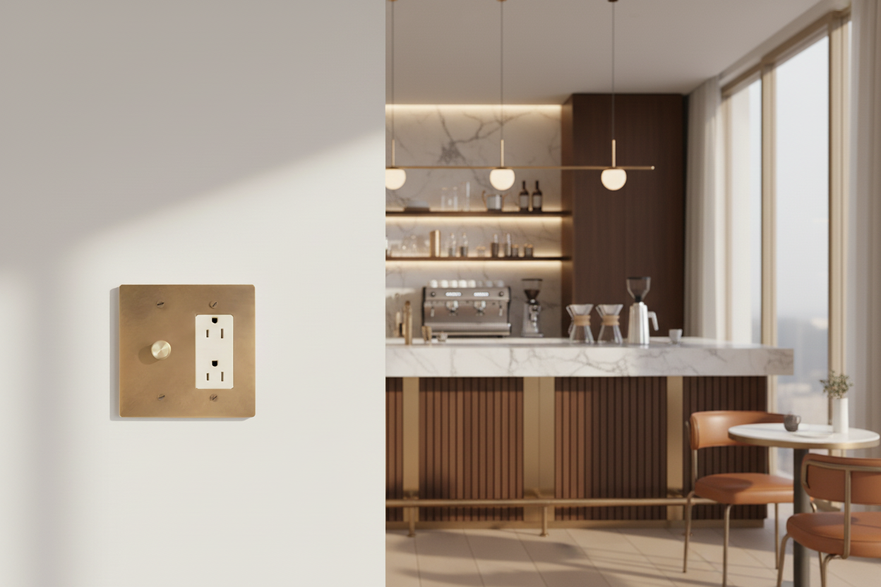  Solid Brass Light Switch 2-Gang