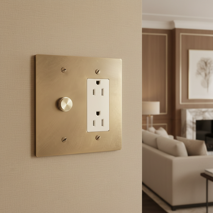  Solid Brass Light Switch 2-Gang