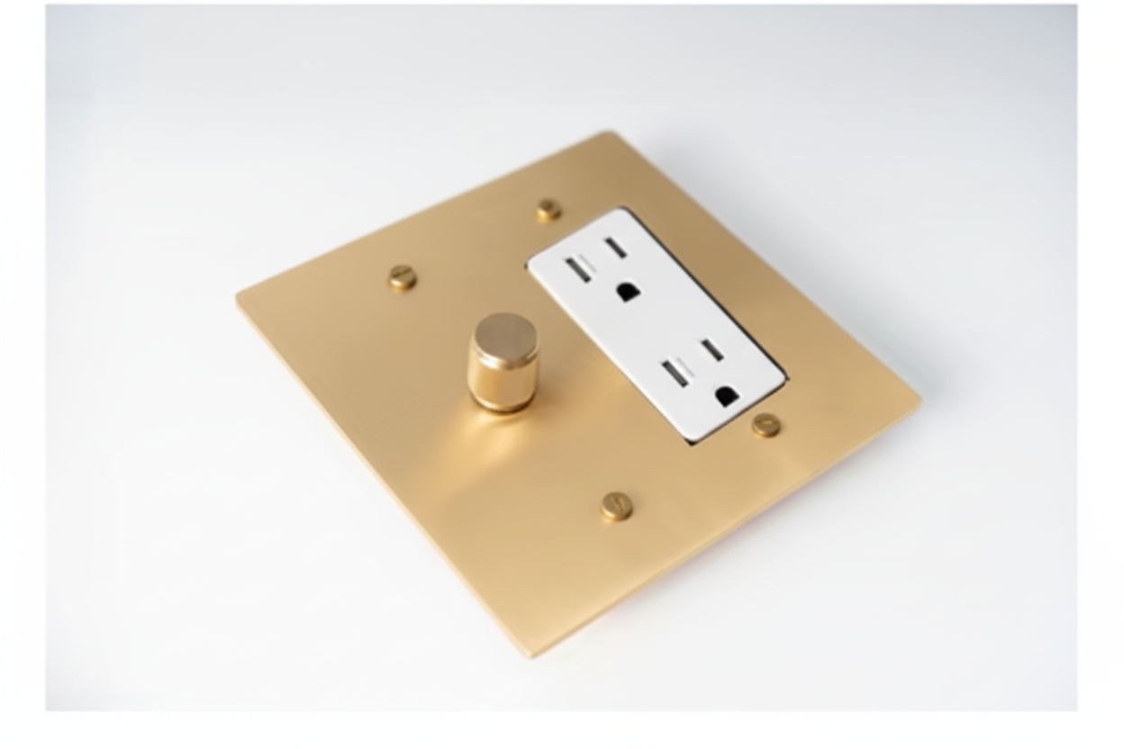  Solid Brass Light Switch 2-Gang