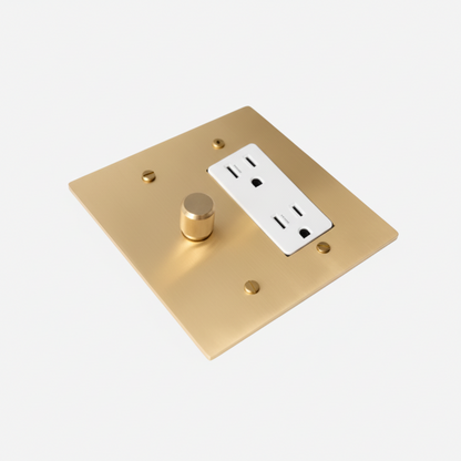  Solid Brass Light Switch 2-Gang