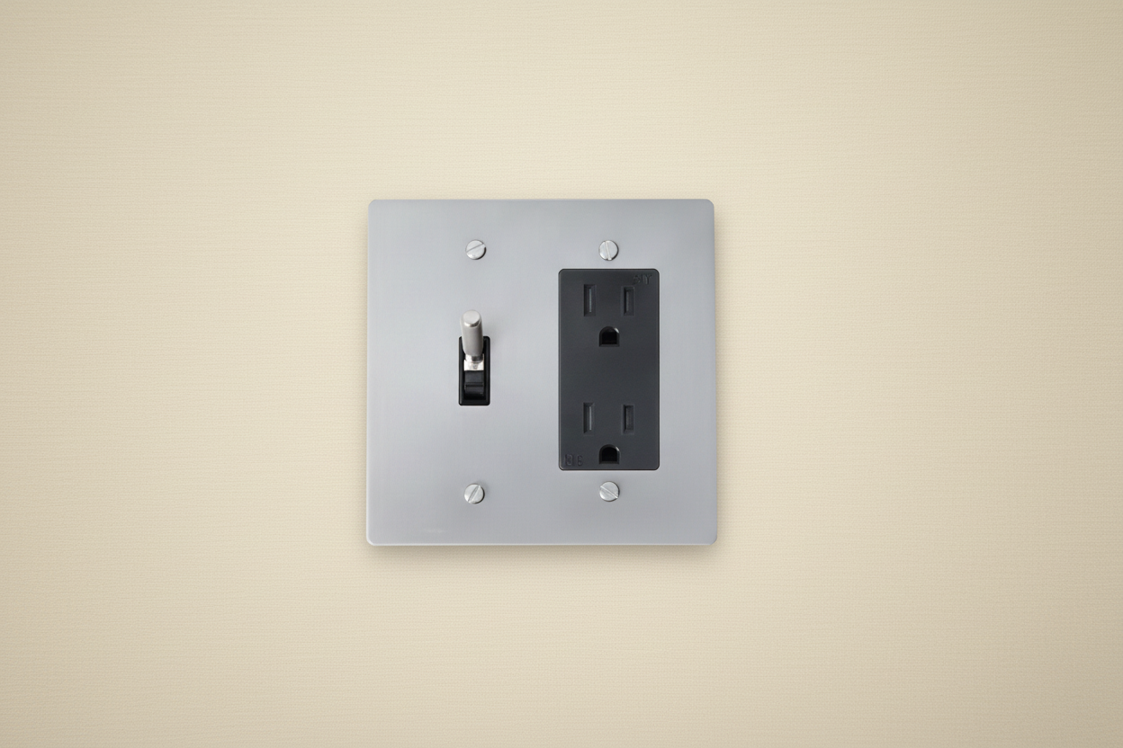  Solid Brass Light Switch 2-Gang