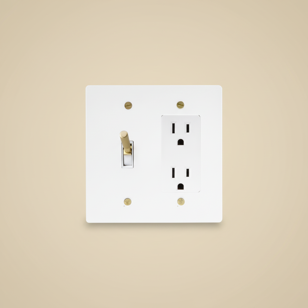  Solid Brass Light Switch 2-Gang