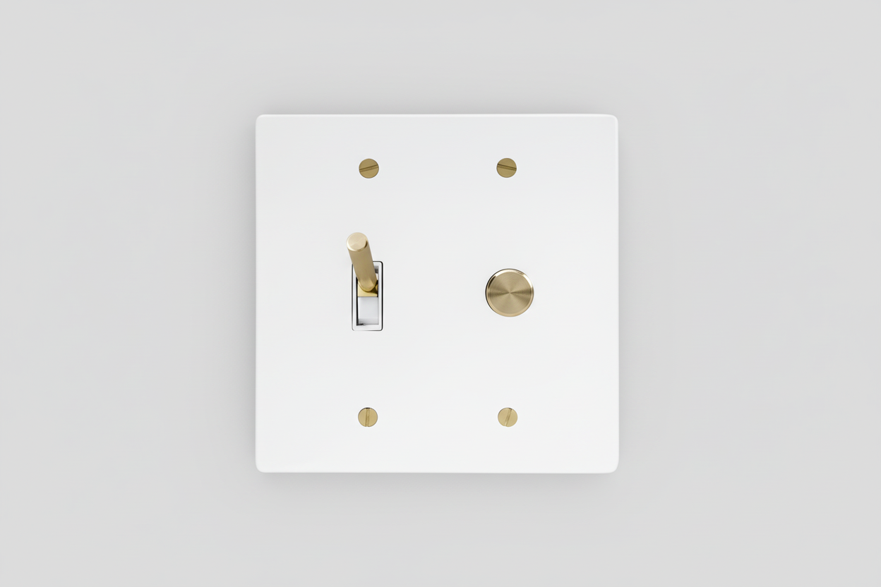  Solid Brass Light Switch 2-Gang