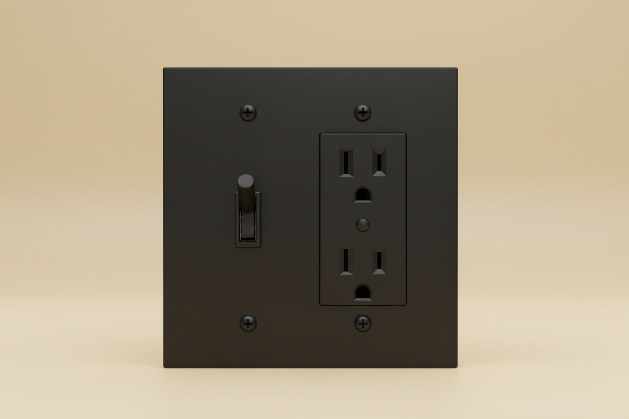  Solid Brass Light Switch 2-Gang