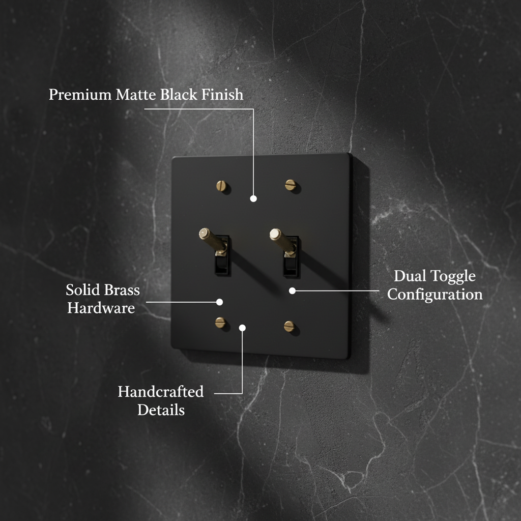 Black-Gold Brass Panel Plate Toggle