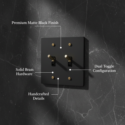 Black-Gold Brass Panel Plate Toggle