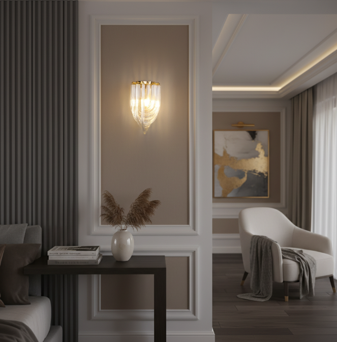 Lumière Gold Crystal Wall Sconce