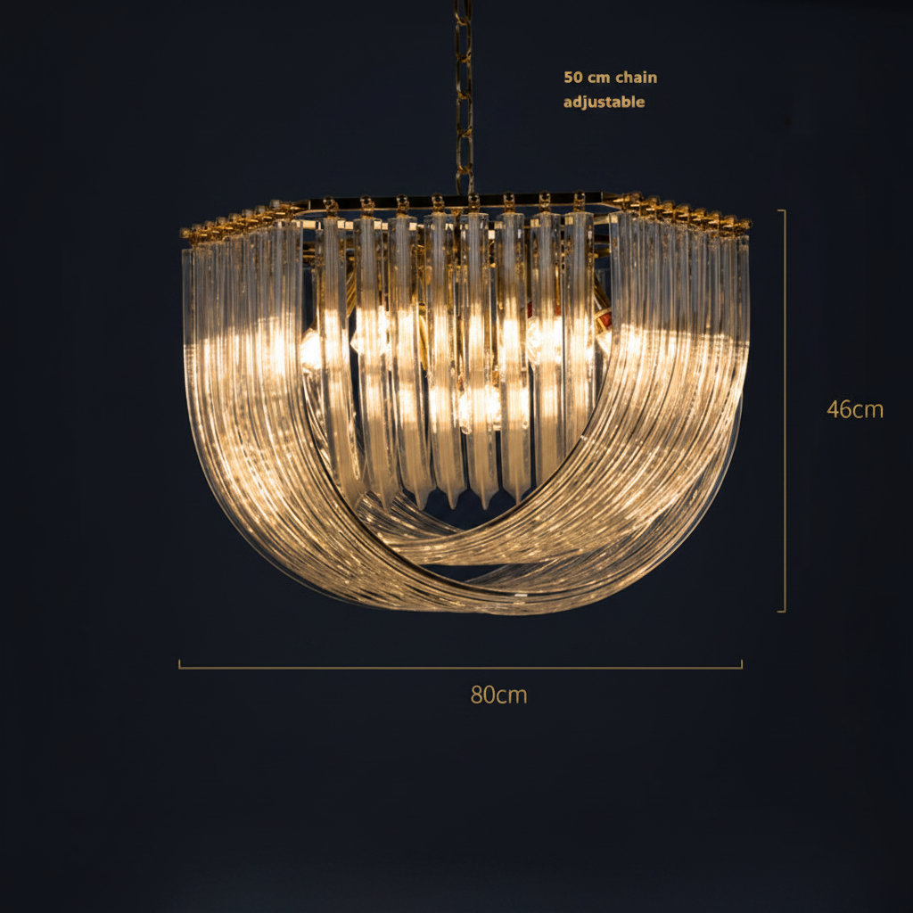 Aurora Gold Crystal Halo Chandelier