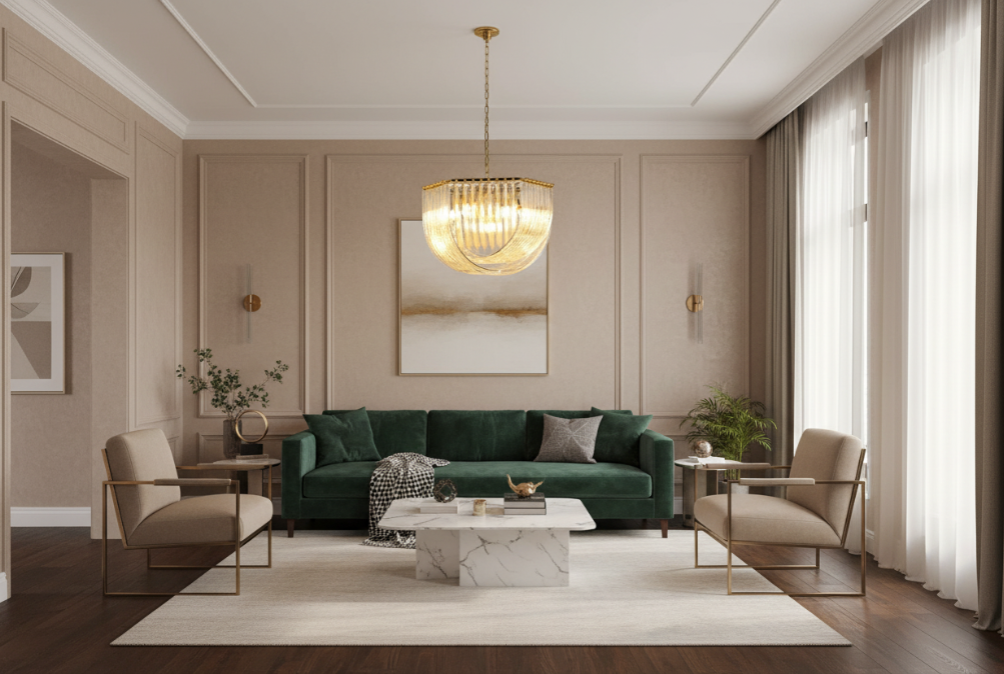 Aurora Gold Crystal Halo Chandelier