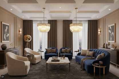 Aurora Gold Crystal Halo Chandelier