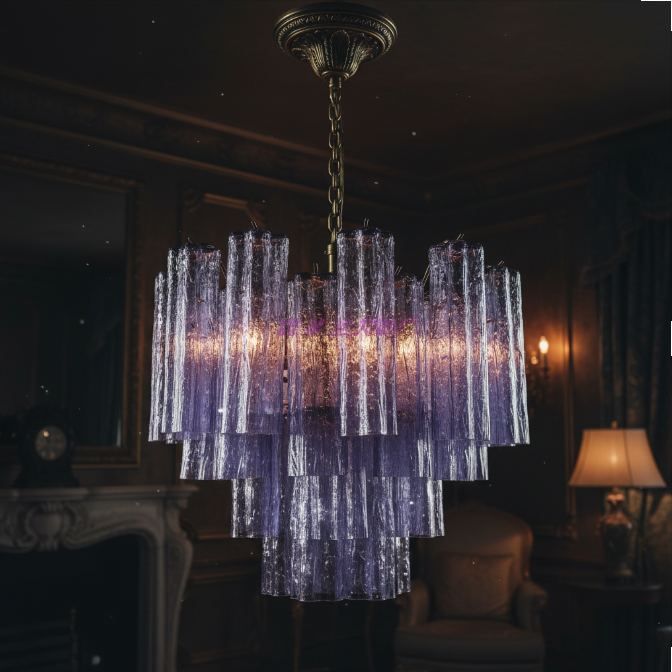Blush Murano Cascade Chandelier