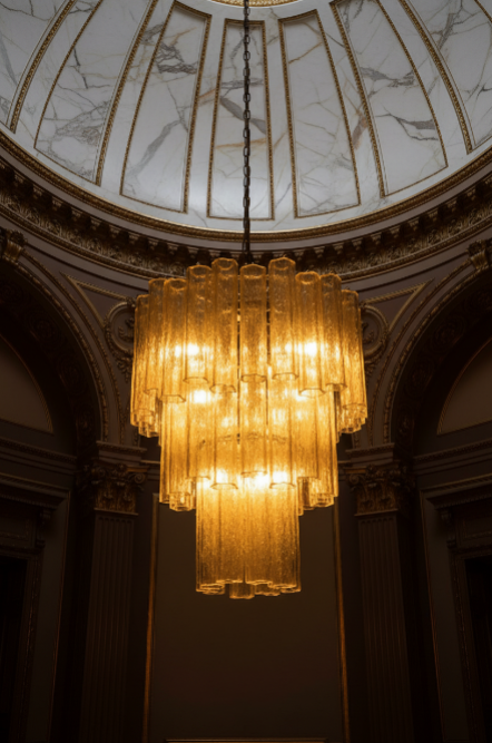 Blush Murano Cascade Chandelier