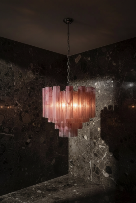 Blush Murano Cascade Chandelier
