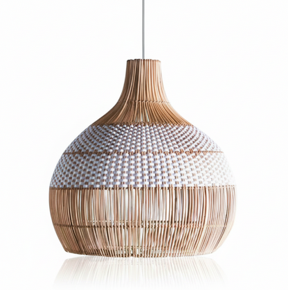 White Rattan Pendant Light Woven Rattan Lampshade