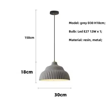 Ribbed Ceramic Pendant Light