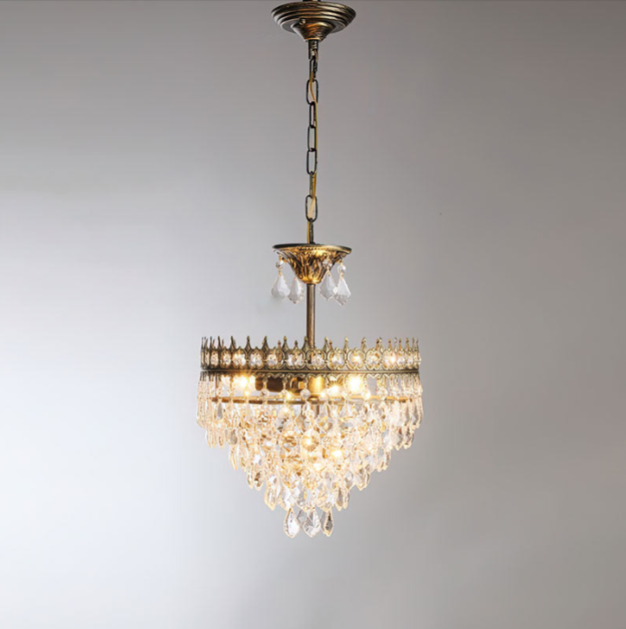 Elysée Crystal Chandelier – Tiered Gold Crystal Pendant Light
