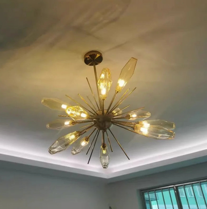 FUMELLA Smoky Glass Gold Chandelier