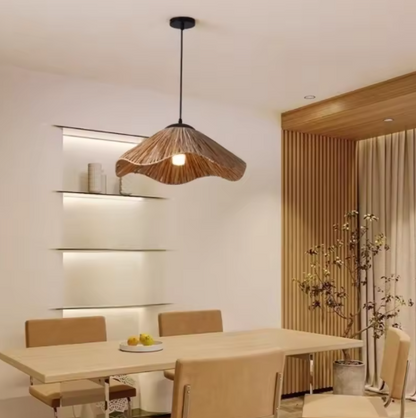 PAGLINA Wabi-Sabi Straw Dome Pendant Light