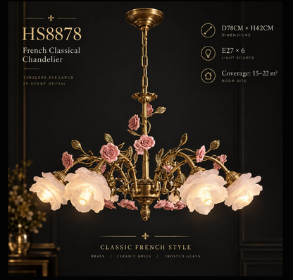 MAGNOLINA Copper Glass Petal Chandelier